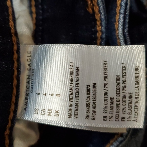 American Eagle Outfitters Blue Distressed Jean shorts Size 4 - Picture 3 of 7